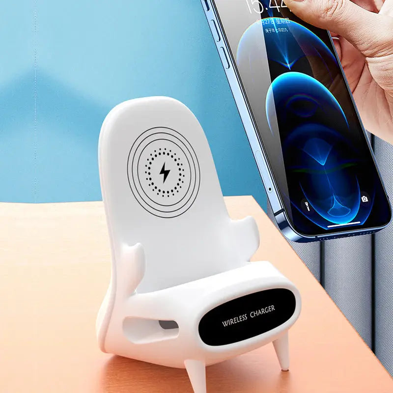 Portable Mini Chair Wireless Charger Desk Mobile Phone Holder Wireless Charger 10W Fast Charge Special Gift - Lotta Deals