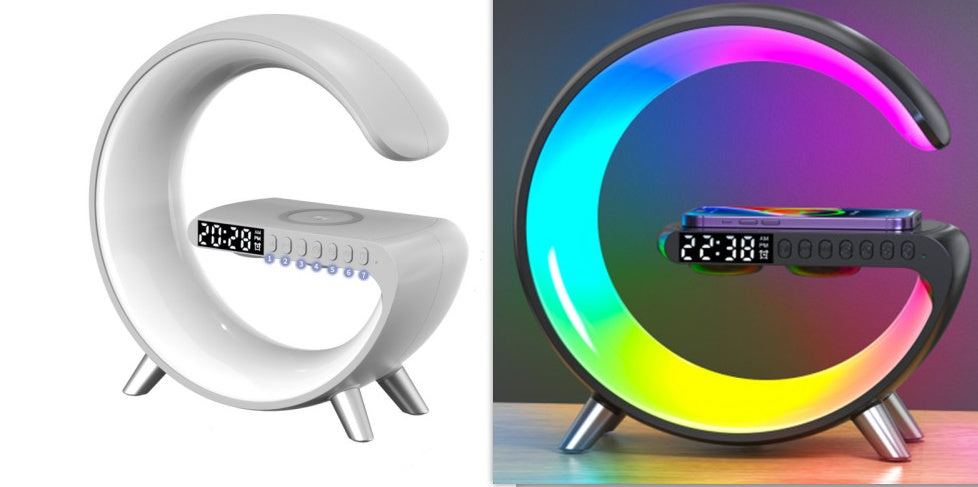 New Intelligent G Shaped LED Lamp Bluetooth Speake Wireless Charger Atmosphere Lamp App Control For Bedroom Home Decor - Lotta Deals
