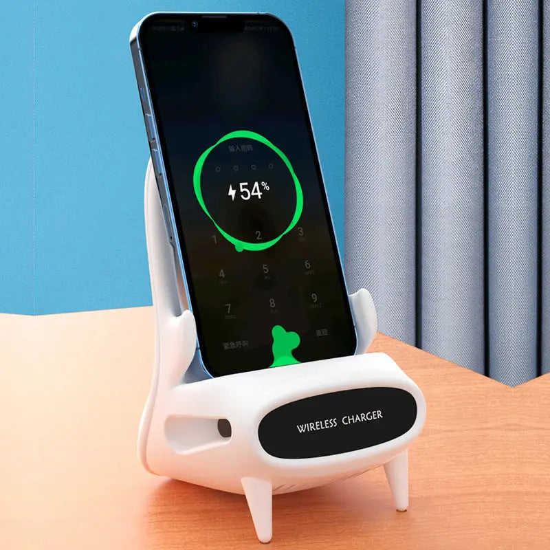 Portable Mini Chair Wireless Charger Desk Mobile Phone Holder Wireless Charger 10W Fast Charge Special Gift - Lotta Deals