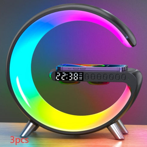 New Intelligent G Shaped LED Lamp Bluetooth Speake Wireless Charger Atmosphere Lamp App Control For Bedroom Home Decor - Lotta Deals
