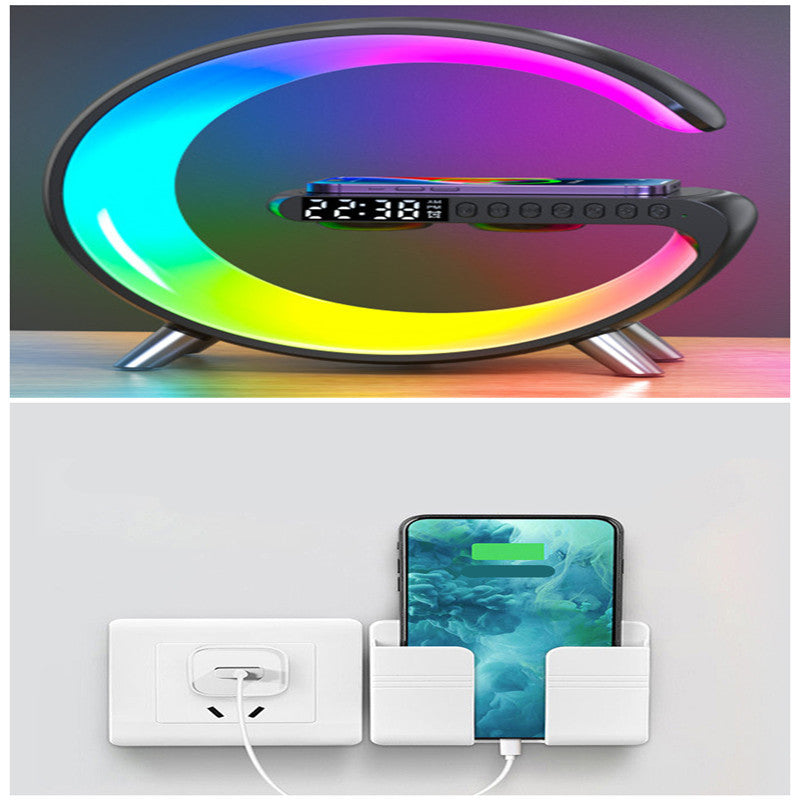 New Intelligent G Shaped LED Lamp Bluetooth Speake Wireless Charger Atmosphere Lamp App Control For Bedroom Home Decor - Lotta Deals