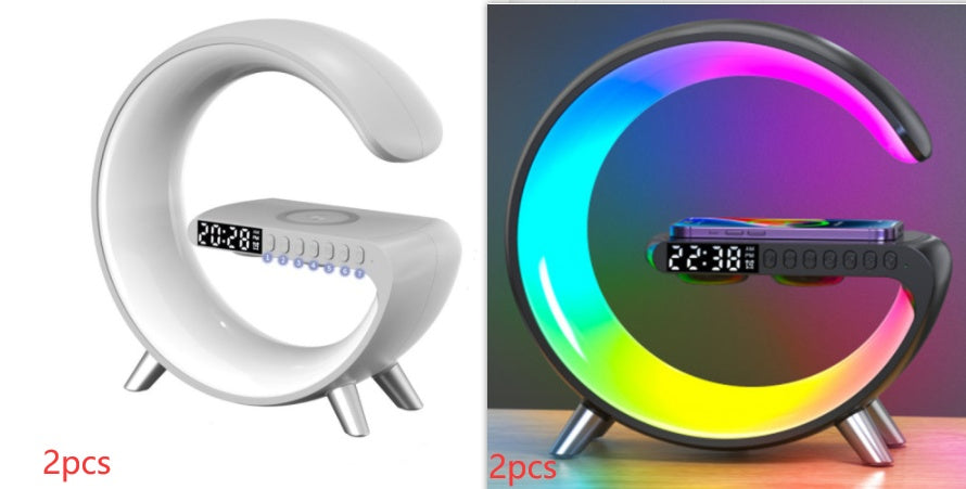 New Intelligent G Shaped LED Lamp Bluetooth Speake Wireless Charger Atmosphere Lamp App Control For Bedroom Home Decor - Lotta Deals