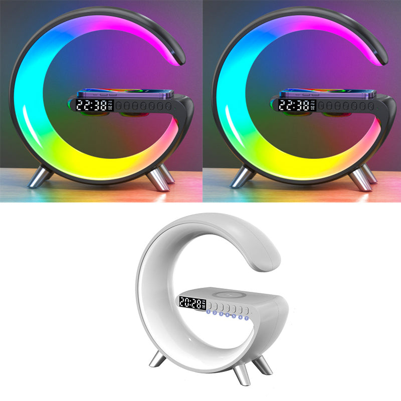 New Intelligent G Shaped LED Lamp Bluetooth Speake Wireless Charger Atmosphere Lamp App Control For Bedroom Home Decor - Lotta Deals